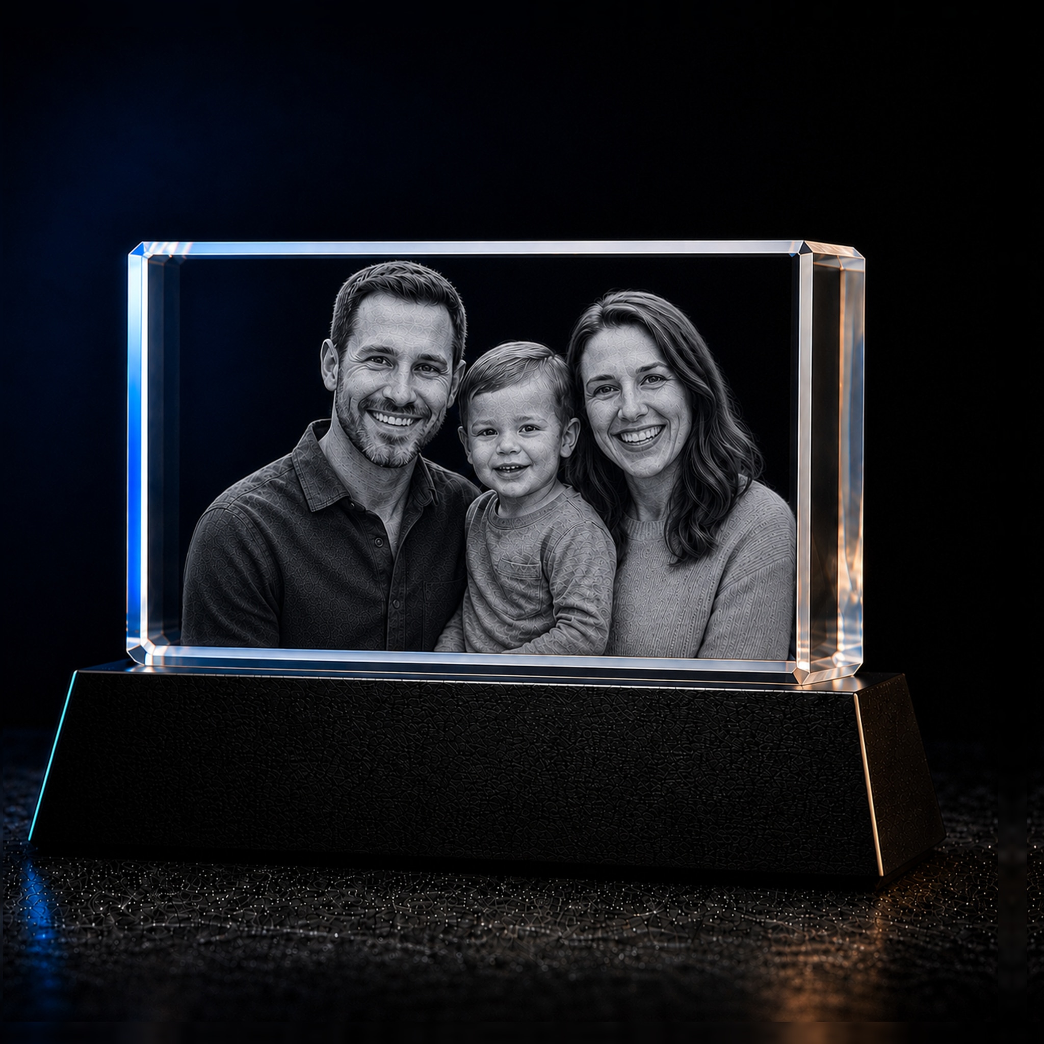 Personalized 3D Display Crystal with custom laser-engraved photo